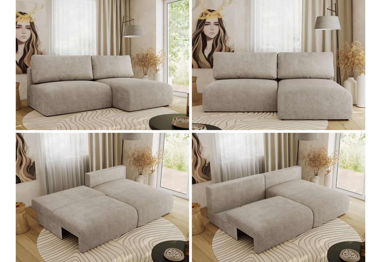 Narożnik VIVO L - strona prawa - beżowy, struktura