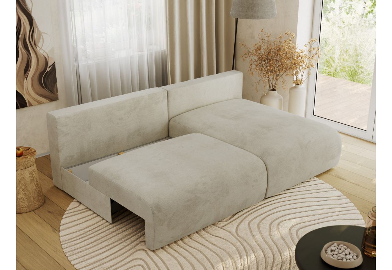 Narożnik VIVO L - strona prawa - beżowy, welvet