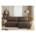 Narożnik VIVO L - strona prawa - brązowy, welvet