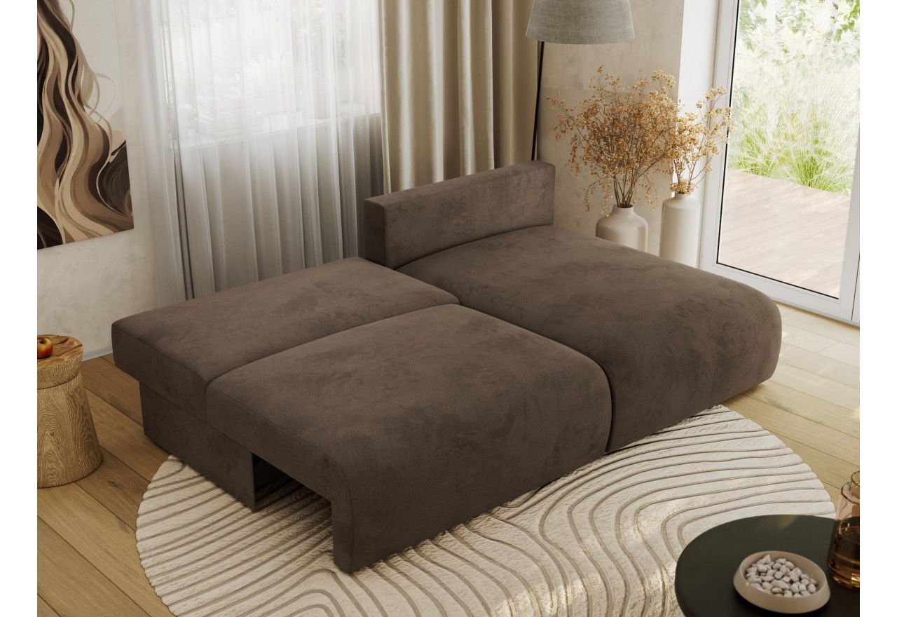 Narożnik VIVO L - strona prawa - brązowy, welvet