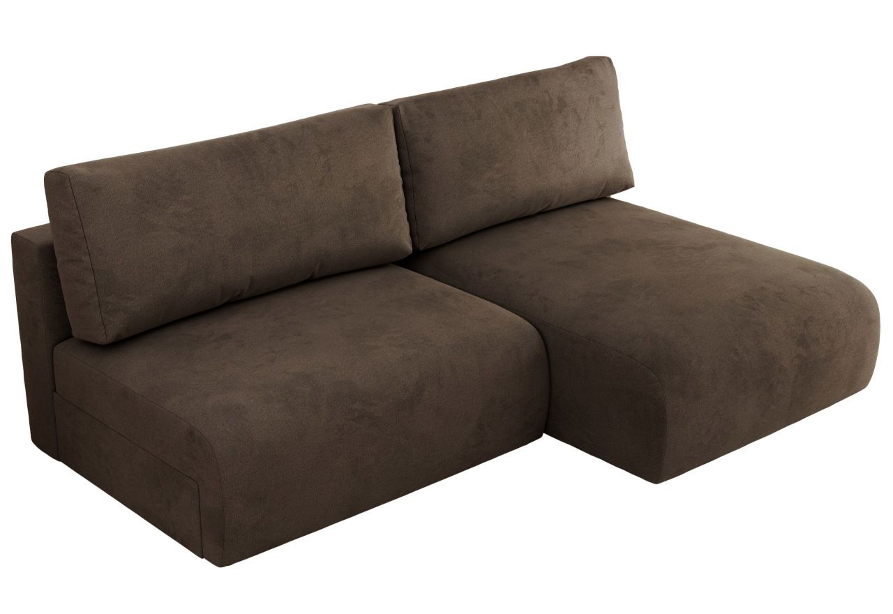 Narożnik VIVO L - strona prawa - brązowy, welvet