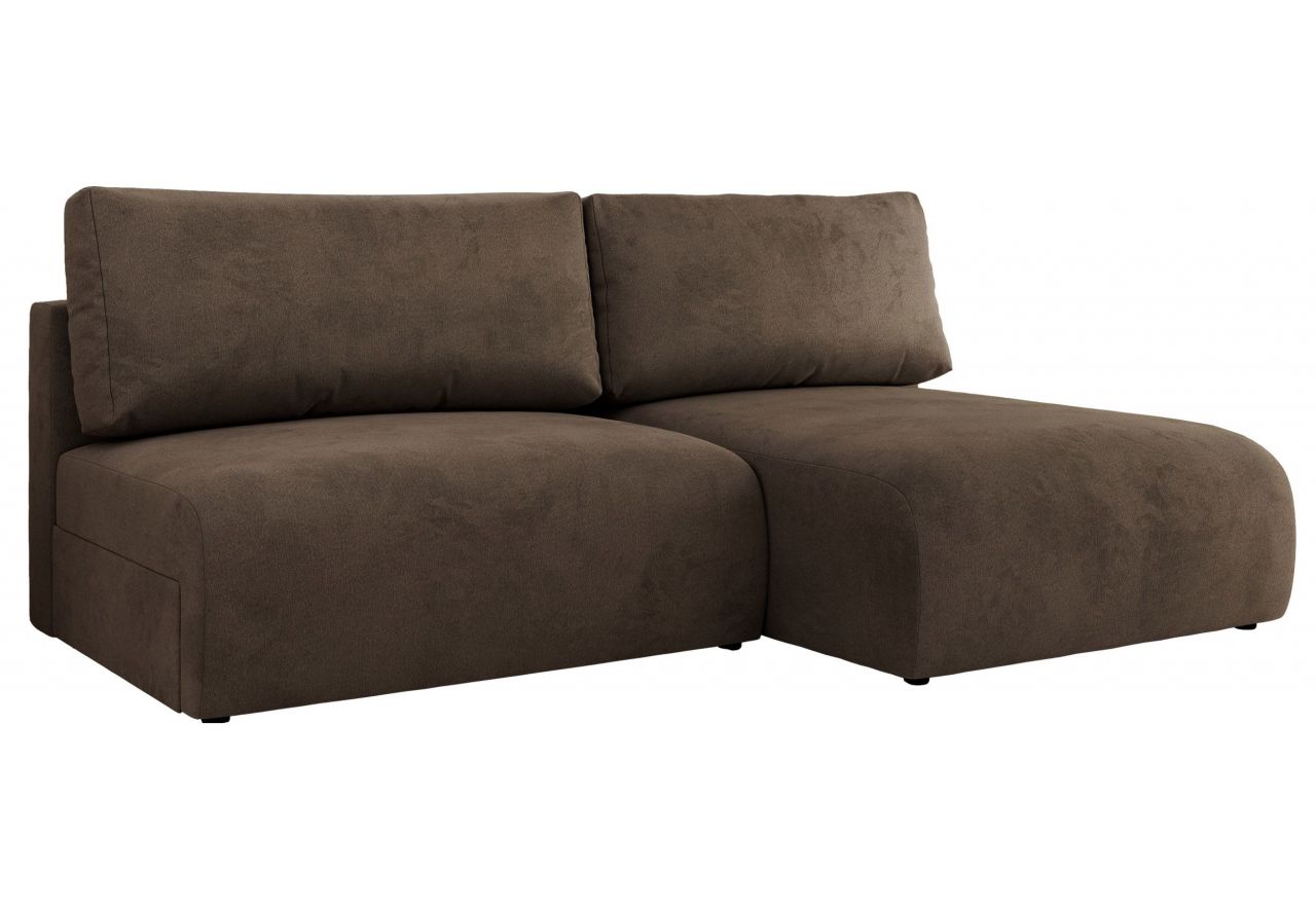 Narożnik VIVO L - strona prawa - brązowy, welvet