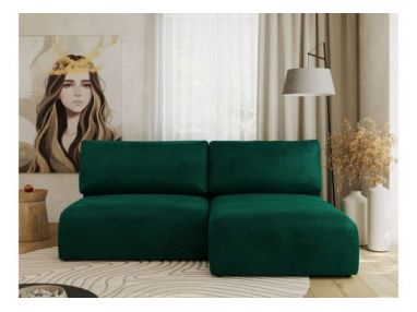 Narożnik VIVO L - strona prawa - ciemnozielony, welvet