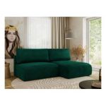 Narożnik VIVO L - strona prawa - ciemnozielony, welvet