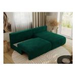 Narożnik VIVO L - strona prawa - ciemnozielony, welvet