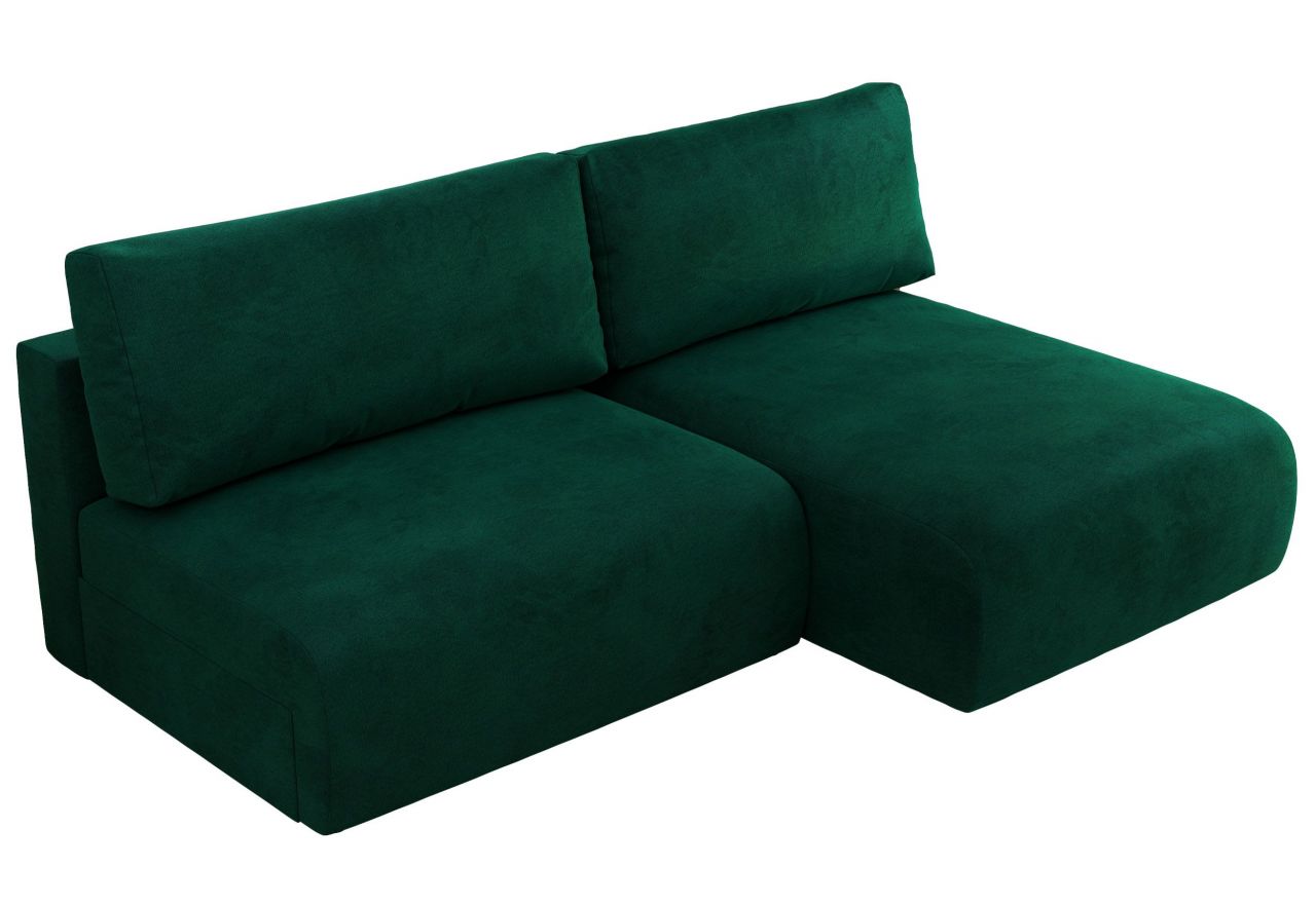 Narożnik VIVO L - strona prawa - ciemnozielony, welvet