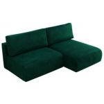 Narożnik VIVO L - strona prawa - ciemnozielony, welvet