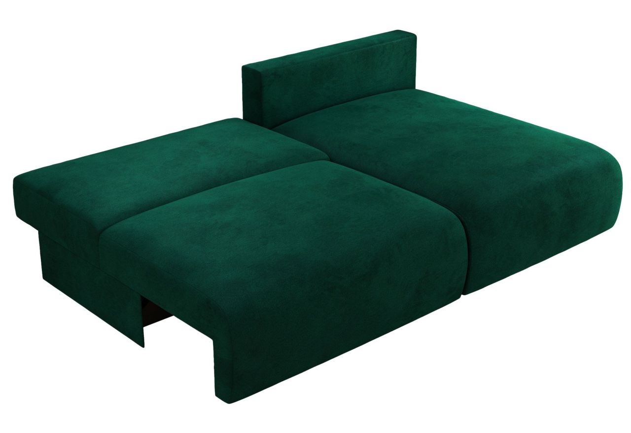 Narożnik VIVO L - strona prawa - ciemnozielony, welvet