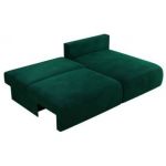 Narożnik VIVO L - strona prawa - ciemnozielony, welvet
