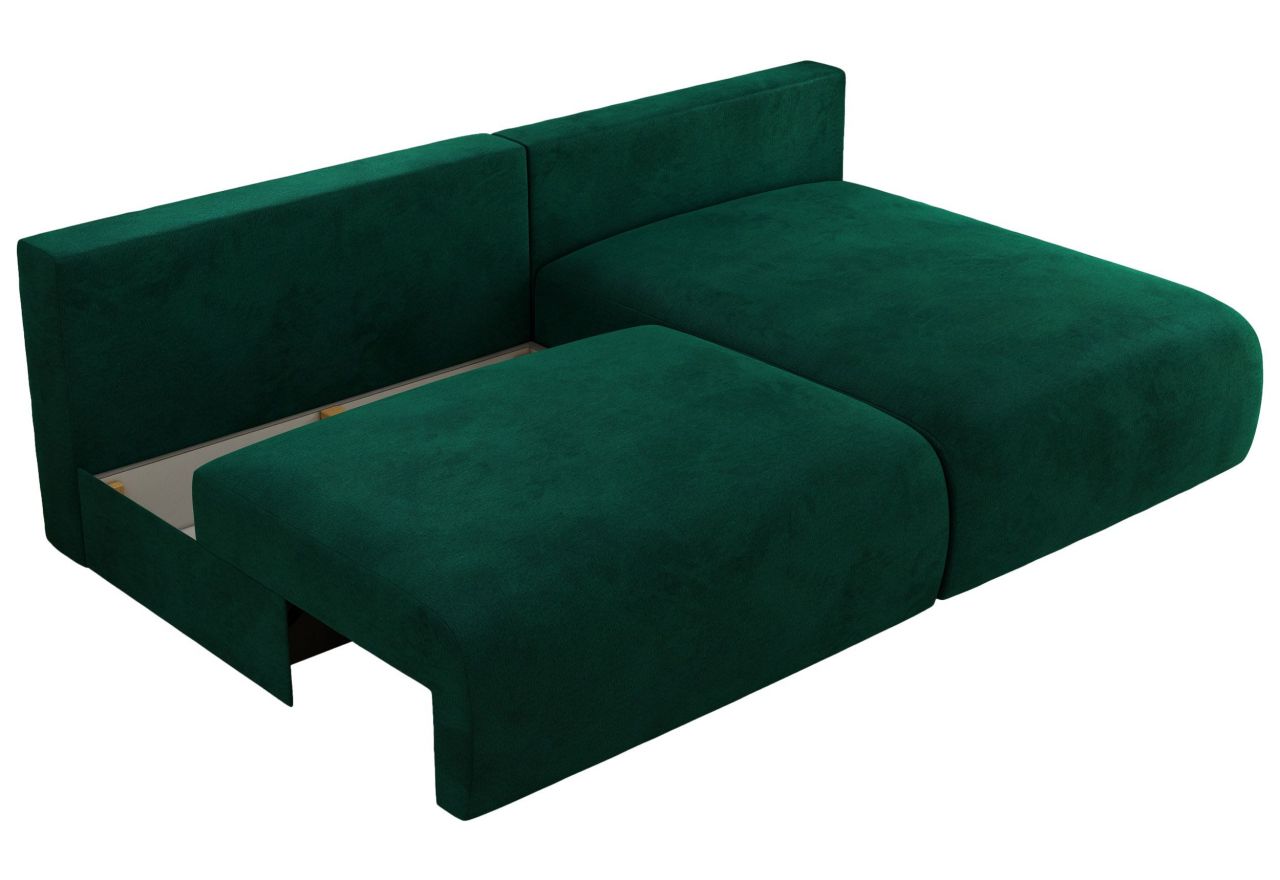 Narożnik VIVO L - strona prawa - ciemnozielony, welvet