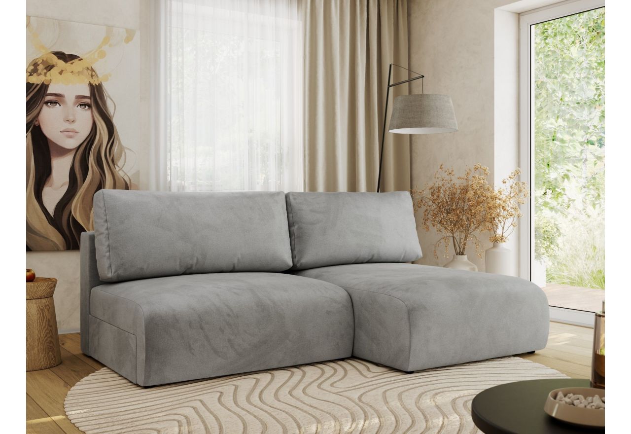 Narożnik VIVO L - strona prawa - jasnoszary, welvet