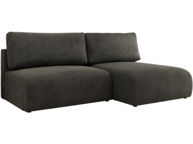 Narożnik VIVO L - strona prawa - ciemnoszary, welvet