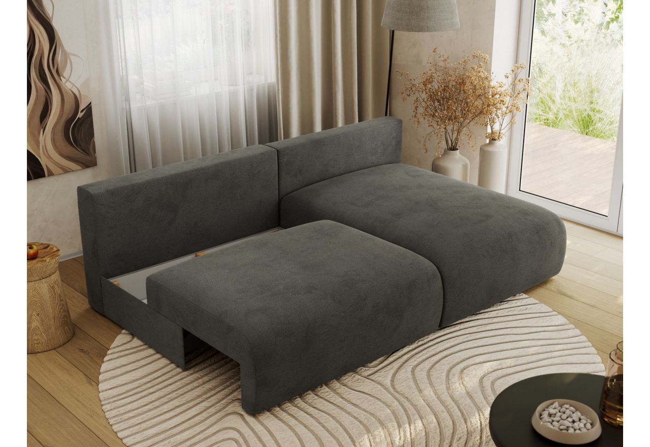 Narożnik VIVO L - strona prawa - ciemnoszary, welvet