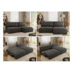 Narożnik VIVO L - strona prawa - ciemnoszary, welvet