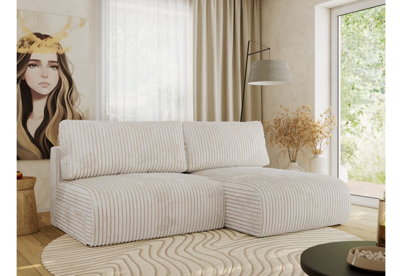 Narożnik VIVO L - strona prawa - kremowy, sztruks