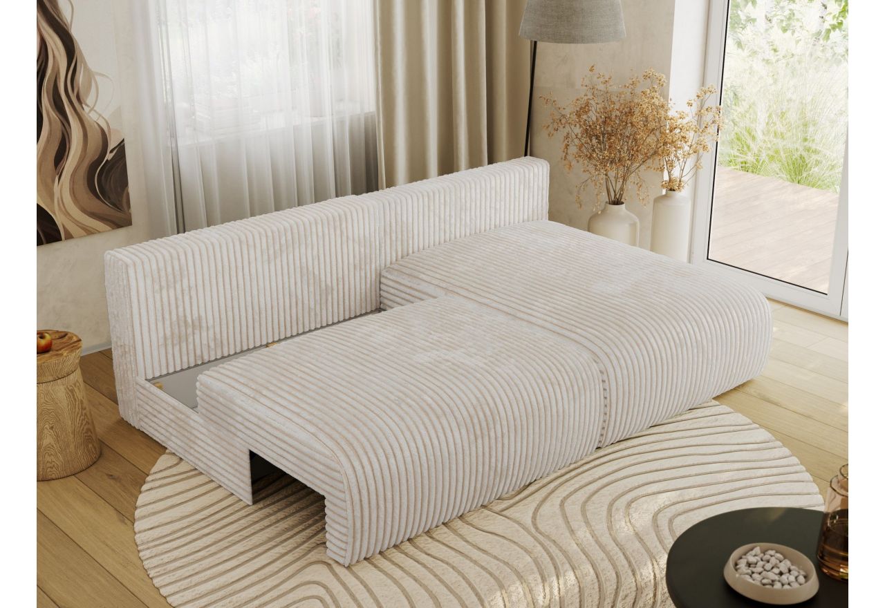 Narożnik VIVO L - strona prawa - kremowy, sztruks