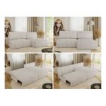 Narożnik VIVO L - strona prawa - kremowy, sztruks