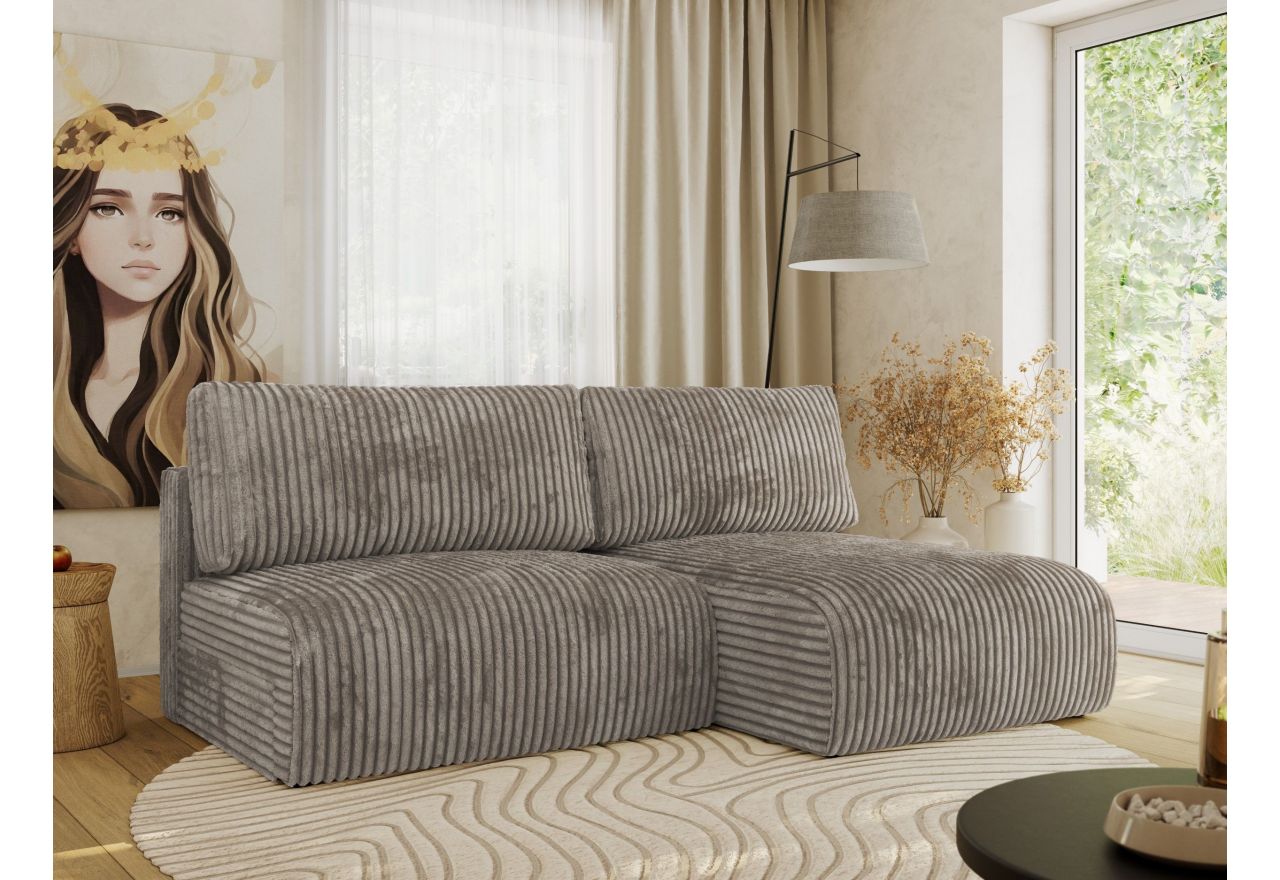 Narożnik VIVO L - strona prawa - jasnobrązowy, sztruks