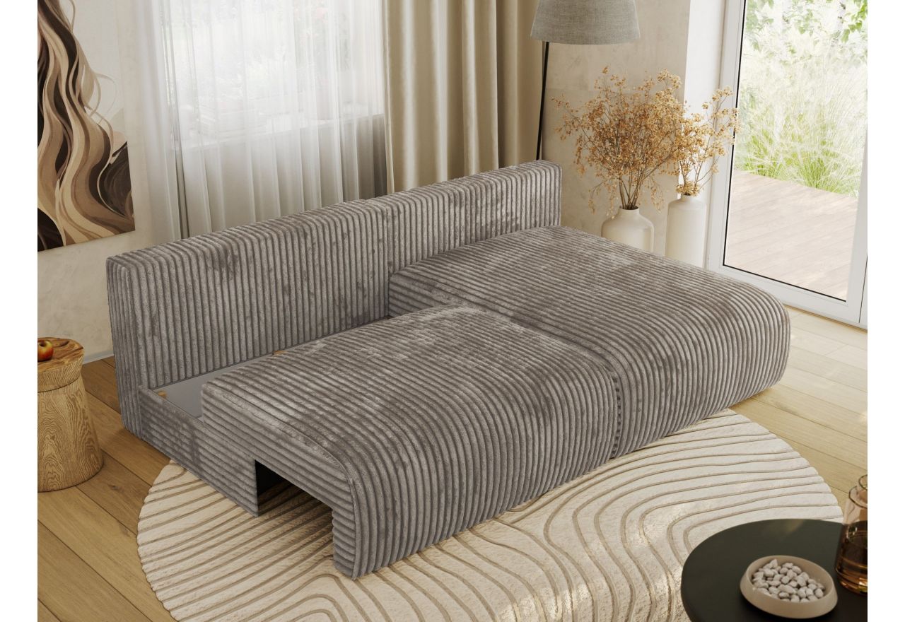 Narożnik VIVO L - strona prawa - jasnobrązowy, sztruks