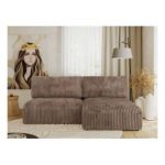 Narożnik VIVO L - strona prawa - brązowy, sztruks