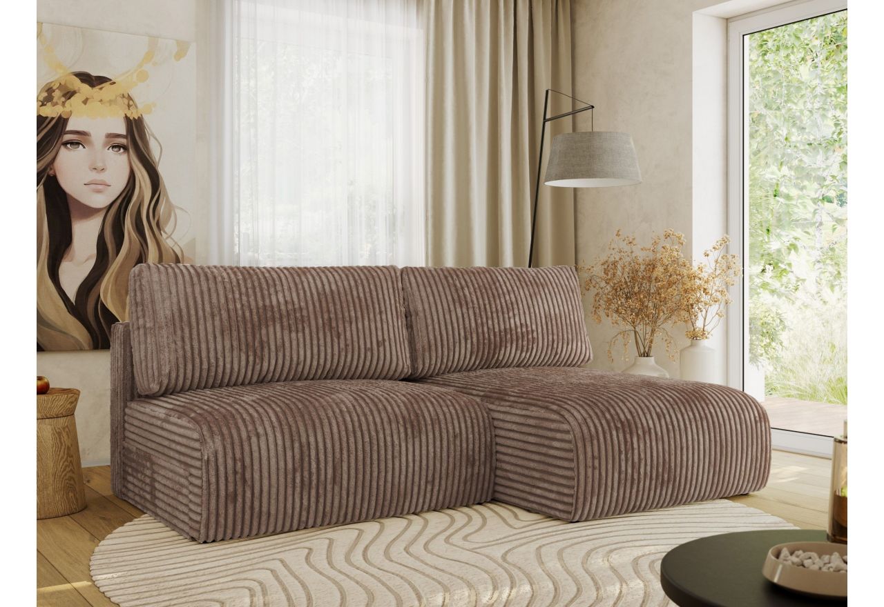 Narożnik VIVO L - strona prawa - brązowy, sztruks