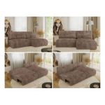 Narożnik VIVO L - strona prawa - brązowy, sztruks