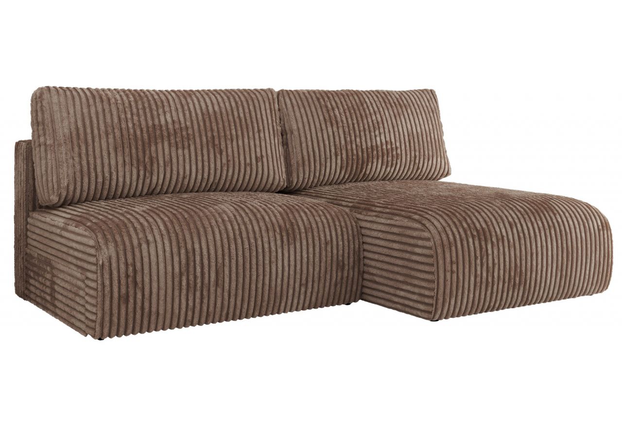 Narożnik VIVO L - strona prawa - brązowy, sztruks