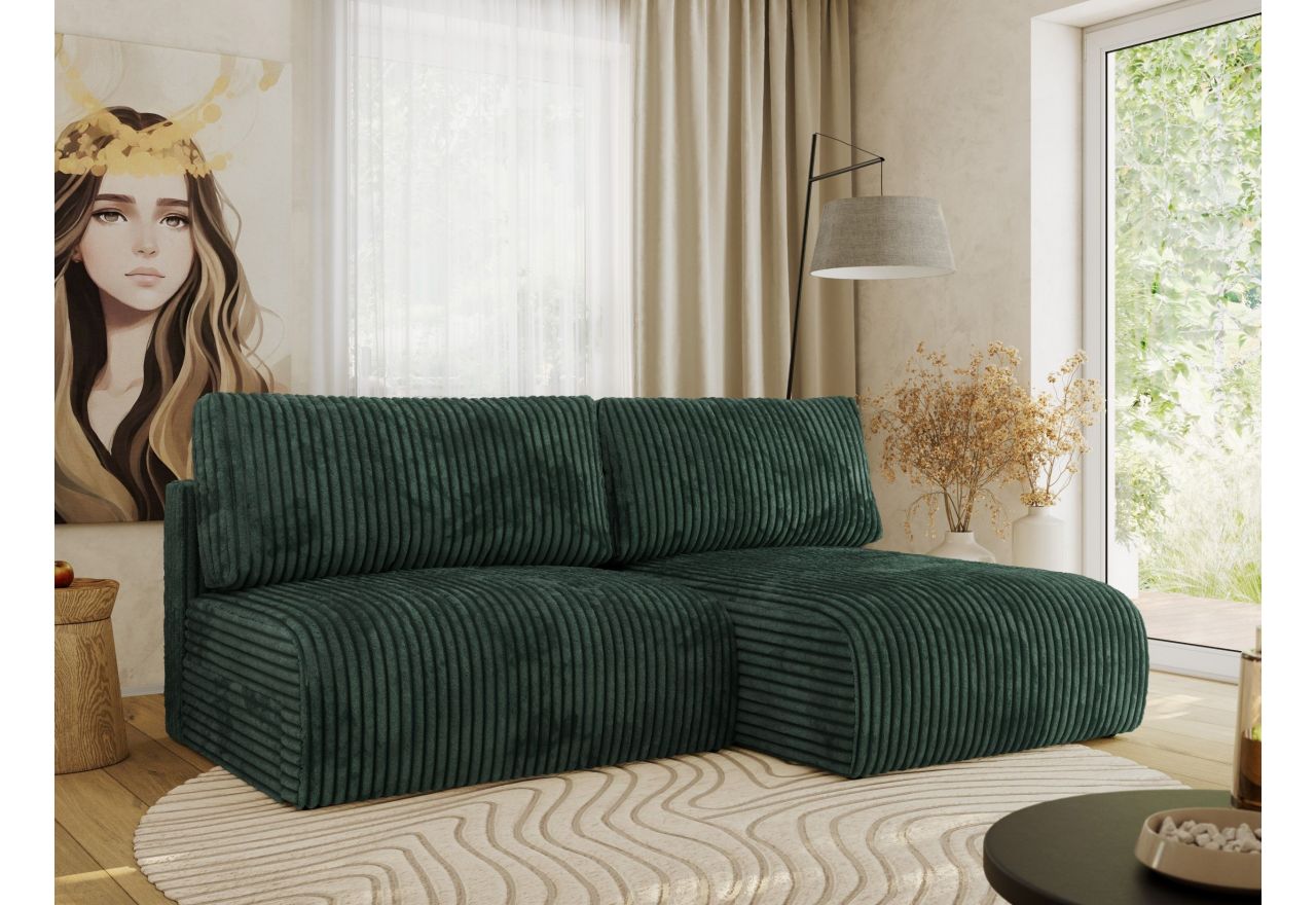 Narożnik VIVO L - strona prawa - zielony, sztruks