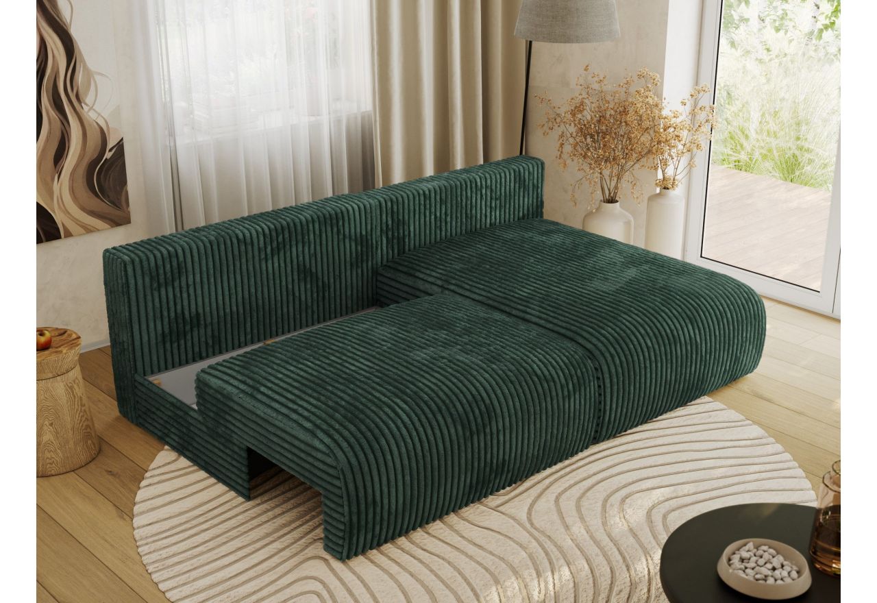 Narożnik VIVO L - strona prawa - zielony, sztruks