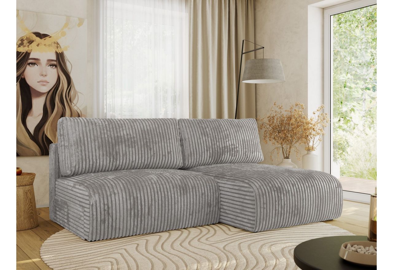 Narożnik VIVO L - strona prawa - szary, sztruks