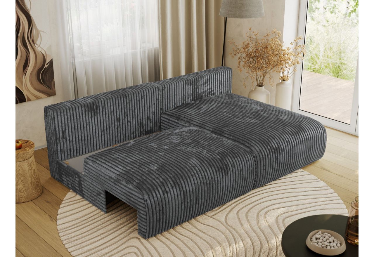 Narożnik VIVO L - strona prawa - ciemnoszary, sztruks