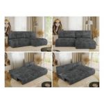 Narożnik VIVO L - strona prawa - ciemnoszary, sztruks