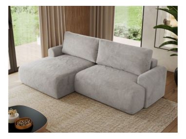 Narożnik TONO L - strona lewa - jasnoszary, plusz