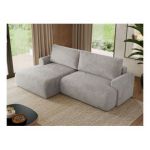 Narożnik TONO L - strona lewa - jasnoszary, plusz