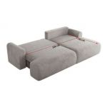 Narożnik TONO L - strona lewa - jasnoszary, plusz