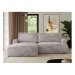 Narożnik TONO L - strona lewa - jasnoszary, plusz