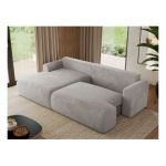 Narożnik TONO L - strona lewa - jasnoszary, plusz