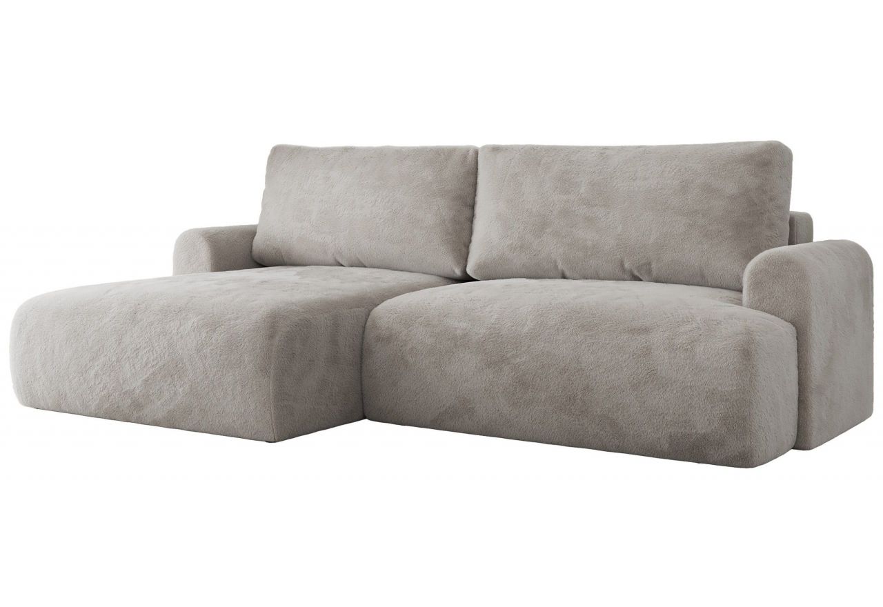 Narożnik TONO L - strona lewa - jasnoszary, plusz