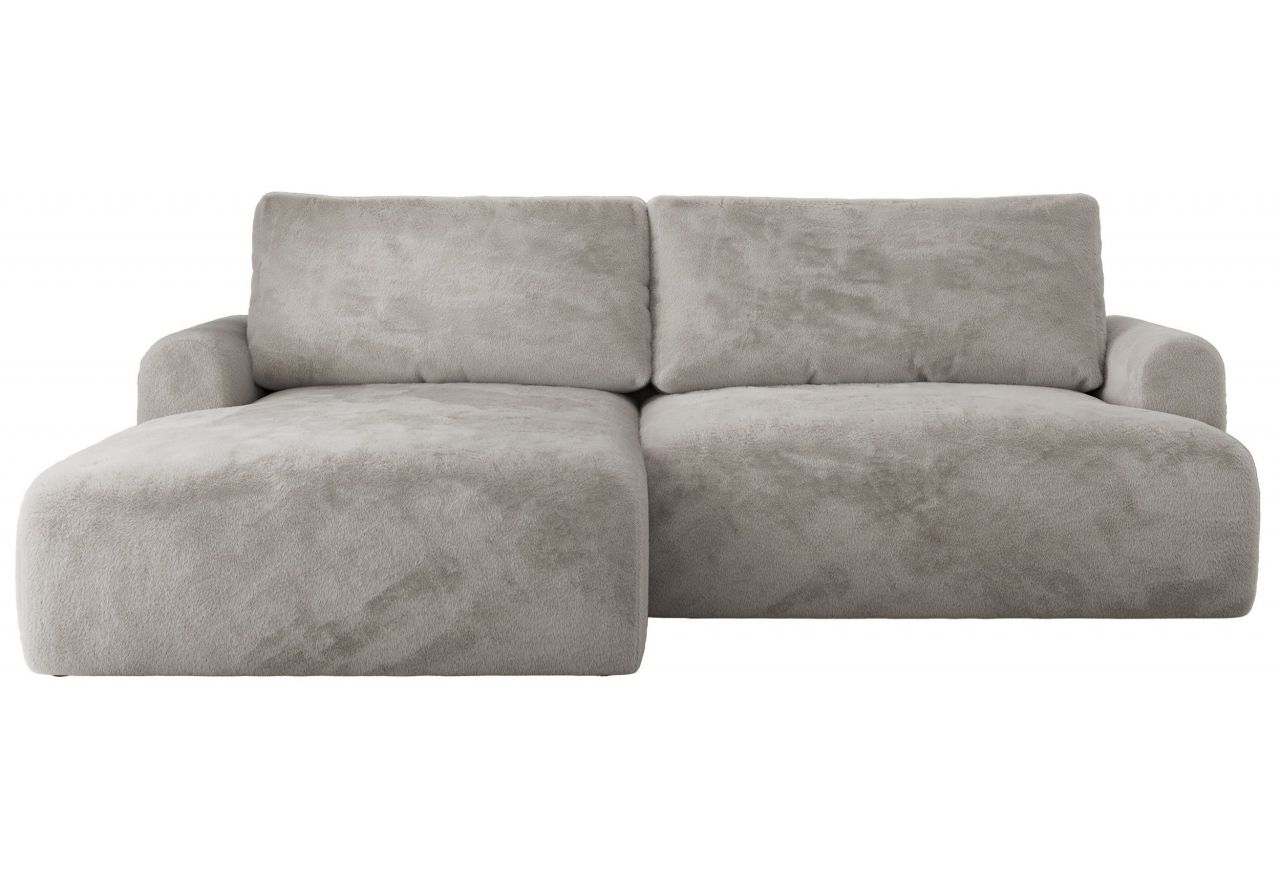 Narożnik TONO L - strona lewa - jasnoszary, plusz