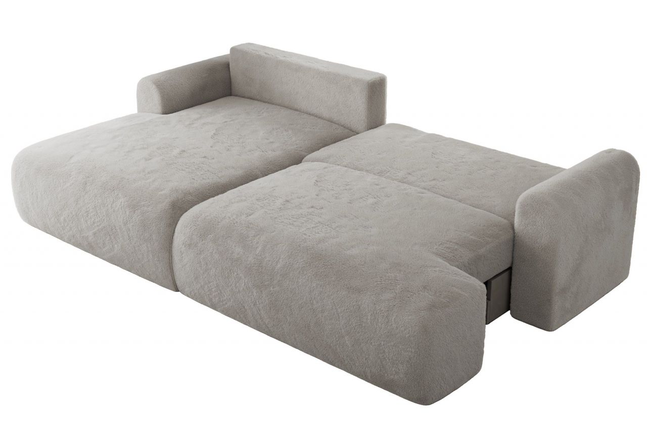 Narożnik TONO L - strona lewa - jasnoszary, plusz