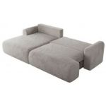 Narożnik TONO L - strona lewa - jasnoszary, plusz