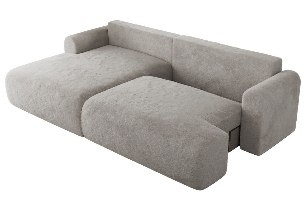 Narożnik TONO L - strona lewa - jasnoszary, plusz