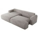 Narożnik TONO L - strona lewa - jasnoszary, plusz