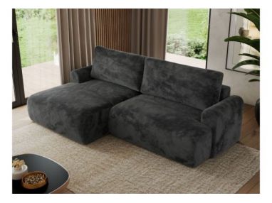 Narożnik TONO L - strona lewa - ciemnoszary, plusz