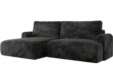 Narożnik TONO L - strona lewa - ciemnoszary, plusz