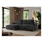 Narożnik TONO L - strona lewa - ciemnoszary, plusz