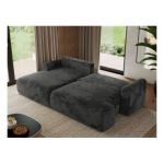 Narożnik TONO L - strona lewa - ciemnoszary, plusz