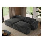 Narożnik TONO L - strona lewa - ciemnoszary, plusz