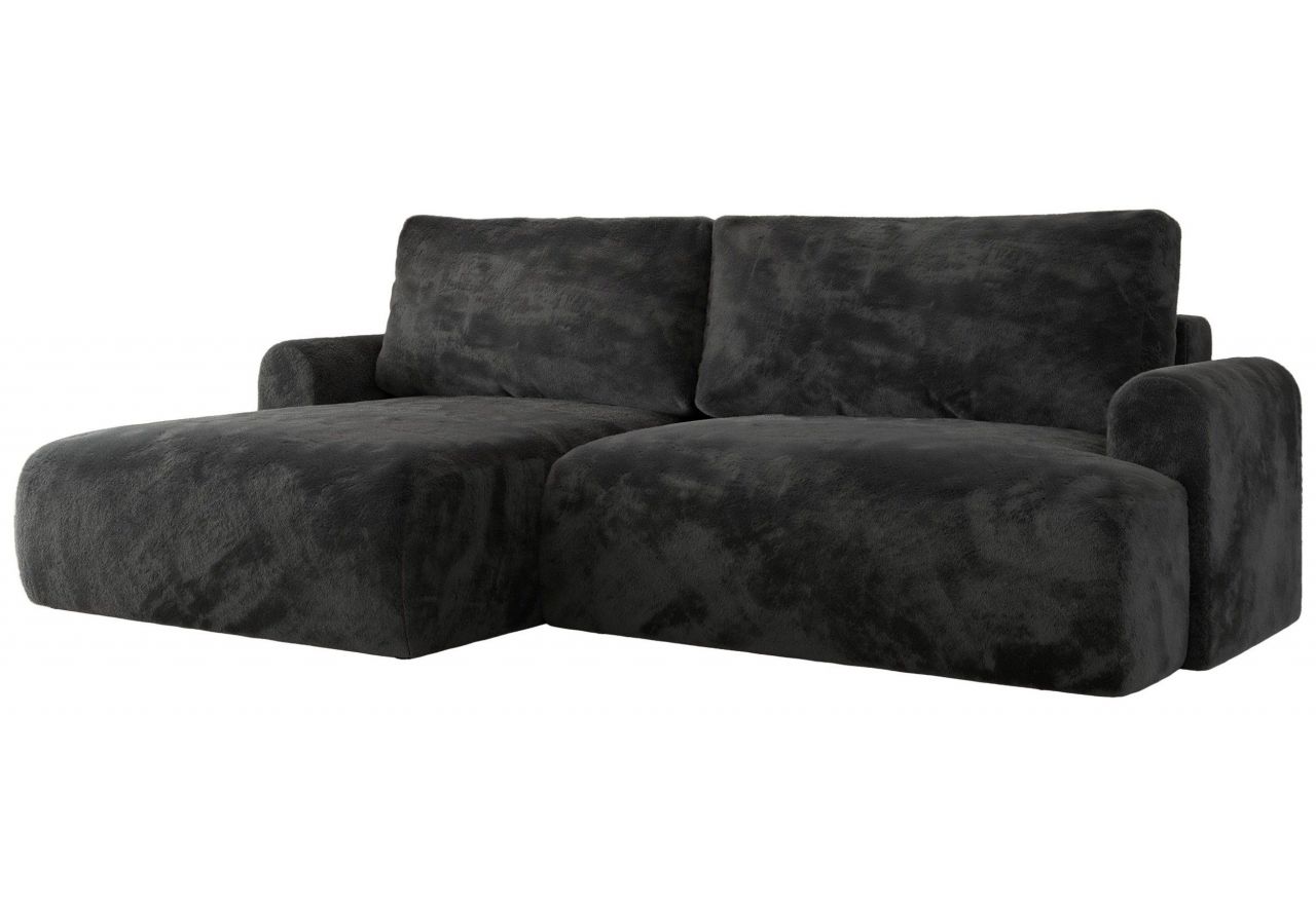 Narożnik TONO L - strona lewa - ciemnoszary, plusz