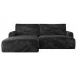 Narożnik TONO L - strona lewa - ciemnoszary, plusz